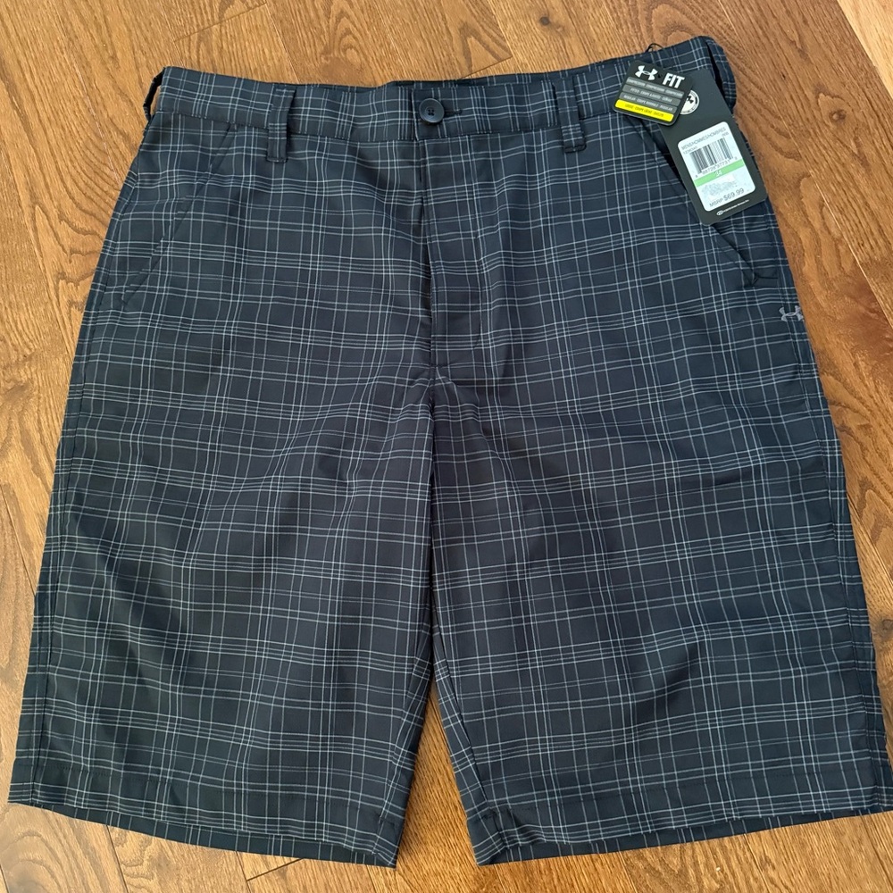 NEW Under Armour Golf Performance Plaid Shorts